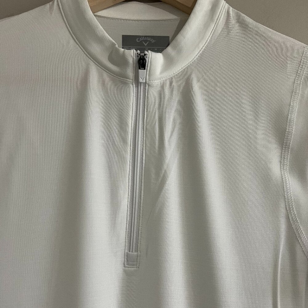 Callaway Opti-Dri White ¼ Zip Long Sleeve Golf Pullover Women’s Medium - Picture 3 of 11